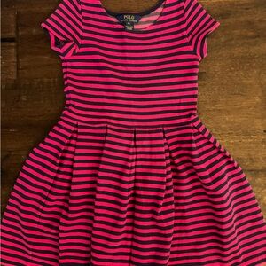 Polo by Ralph Lauren Kids Dress in Pink and Black Stripes